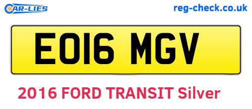 EO16MGV are the vehicle registration plates.