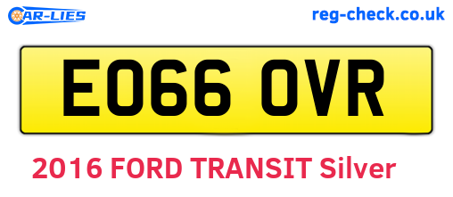 EO66OVR are the vehicle registration plates.