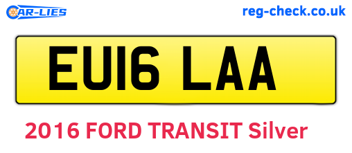 EU16LAA are the vehicle registration plates.
