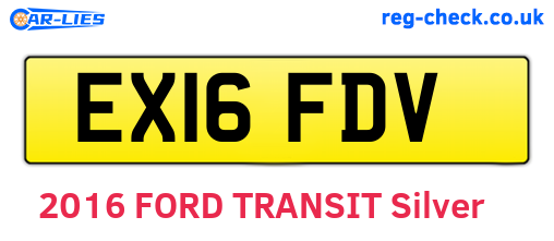 EX16FDV are the vehicle registration plates.