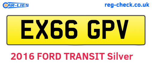 EX66GPV are the vehicle registration plates.