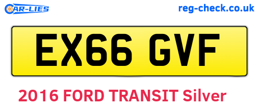 EX66GVF are the vehicle registration plates.