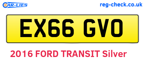 EX66GVO are the vehicle registration plates.