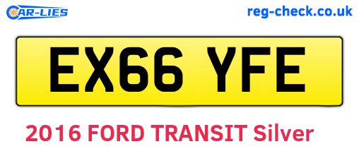 EX66YFE are the vehicle registration plates.