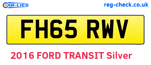 FH65RWV are the vehicle registration plates.