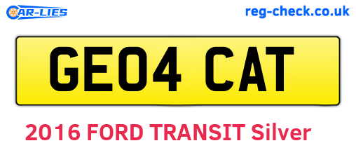 GE04CAT are the vehicle registration plates.