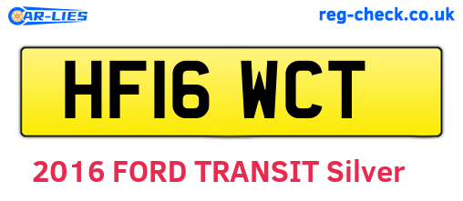 HF16WCT are the vehicle registration plates.