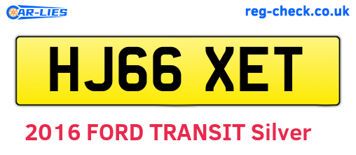 HJ66XET are the vehicle registration plates.