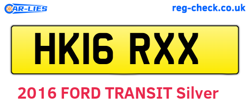 HK16RXX are the vehicle registration plates.