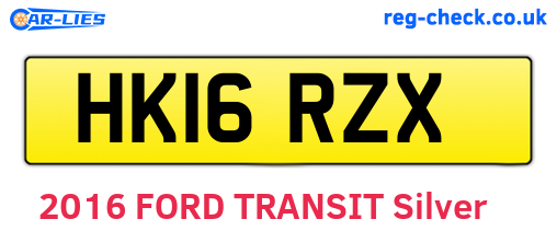 HK16RZX are the vehicle registration plates.
