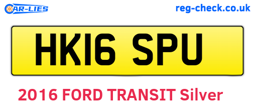HK16SPU are the vehicle registration plates.