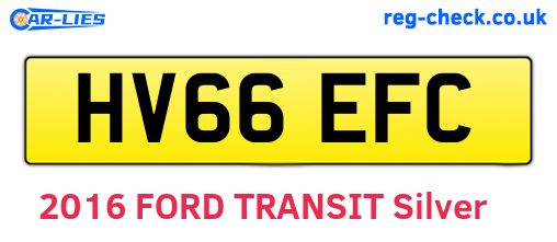 HV66EFC are the vehicle registration plates.