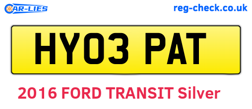 HY03PAT are the vehicle registration plates.