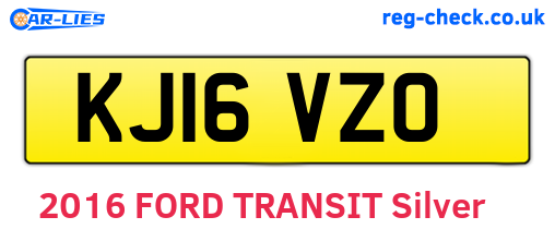 KJ16VZO are the vehicle registration plates.
