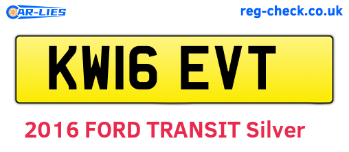 KW16EVT are the vehicle registration plates.