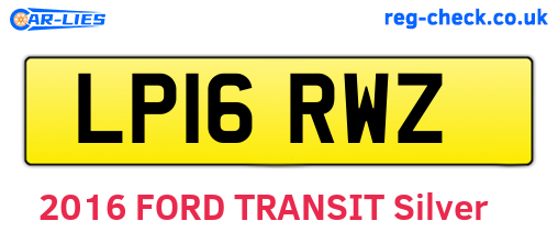 LP16RWZ are the vehicle registration plates.