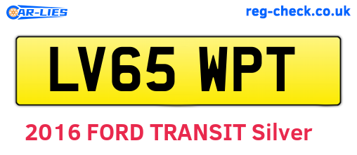 LV65WPT are the vehicle registration plates.