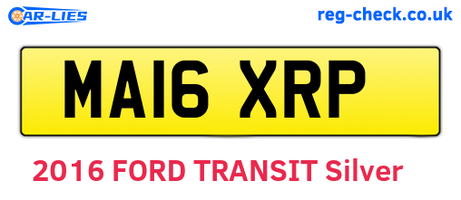 MA16XRP are the vehicle registration plates.