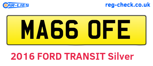 MA66OFE are the vehicle registration plates.