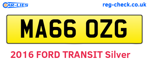 MA66OZG are the vehicle registration plates.