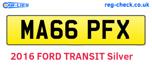MA66PFX are the vehicle registration plates.