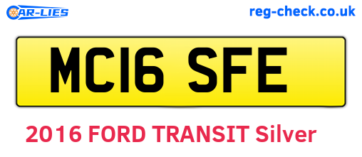 MC16SFE are the vehicle registration plates.
