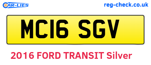 MC16SGV are the vehicle registration plates.