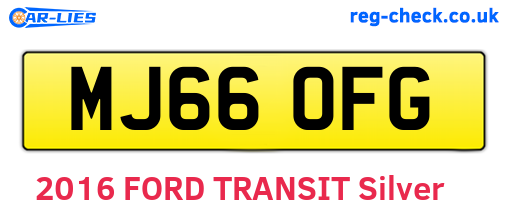 MJ66OFG are the vehicle registration plates.