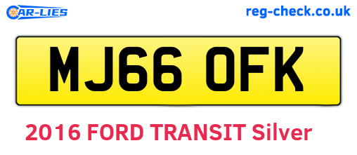 MJ66OFK are the vehicle registration plates.