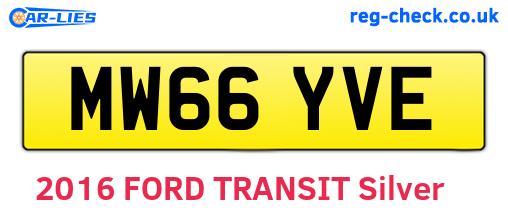 MW66YVE are the vehicle registration plates.
