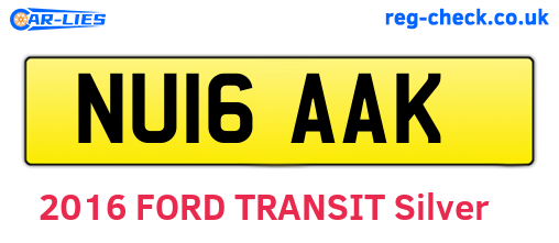NU16AAK are the vehicle registration plates.