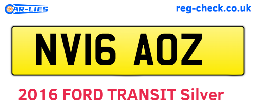 NV16AOZ are the vehicle registration plates.
