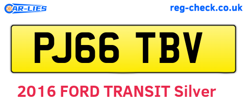 PJ66TBV are the vehicle registration plates.