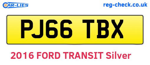 PJ66TBX are the vehicle registration plates.