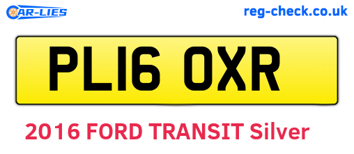 PL16OXR are the vehicle registration plates.