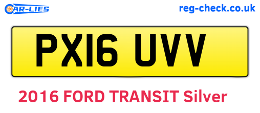 PX16UVV are the vehicle registration plates.
