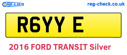 R6YYE are the vehicle registration plates.