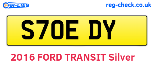 S70EDY are the vehicle registration plates.