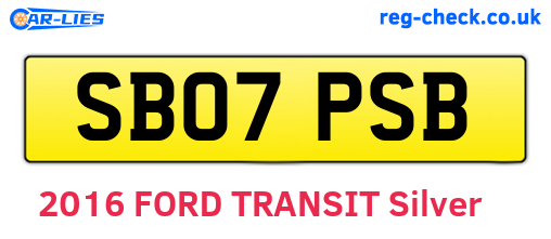 SB07PSB are the vehicle registration plates.