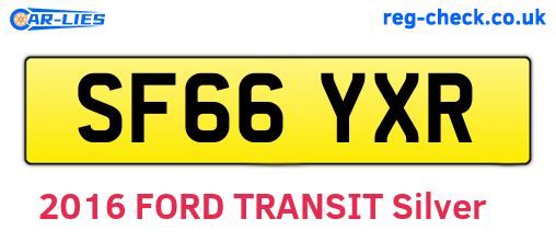 SF66YXR are the vehicle registration plates.