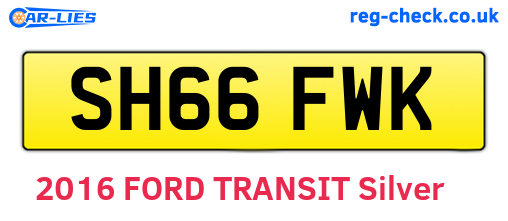 SH66FWK are the vehicle registration plates.
