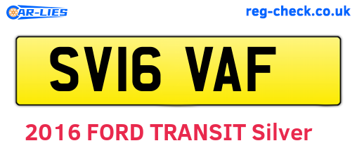 SV16VAF are the vehicle registration plates.