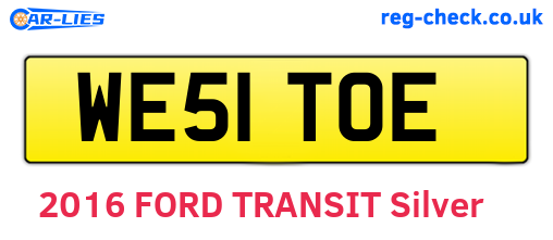 WE51TOE are the vehicle registration plates.