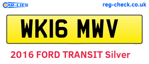 WK16MWV are the vehicle registration plates.