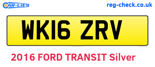 WK16ZRV are the vehicle registration plates.