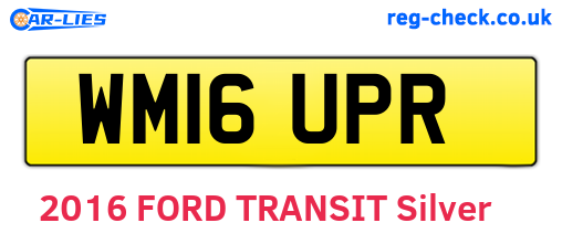 WM16UPR are the vehicle registration plates.