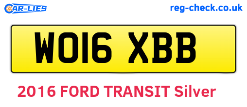 WO16XBB are the vehicle registration plates.