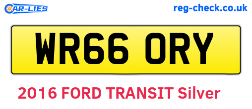 WR66ORY are the vehicle registration plates.