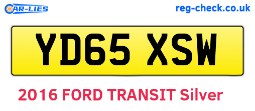 YD65XSW are the vehicle registration plates.