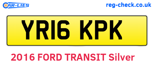 YR16KPK are the vehicle registration plates.
